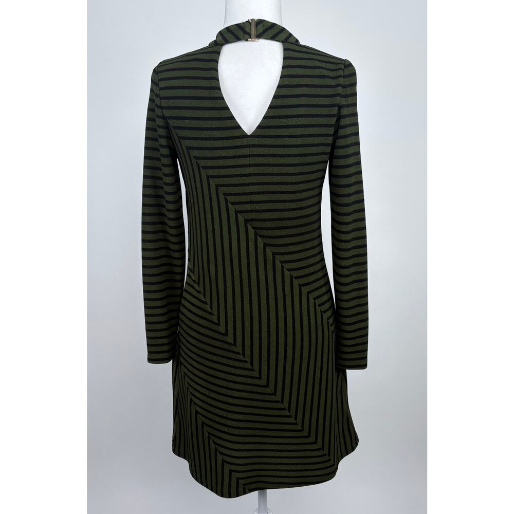 Anthropologie Hutch Gabby Striped Long Sleeve Mini Dress Size XS Black Green - Picture 4 of 11